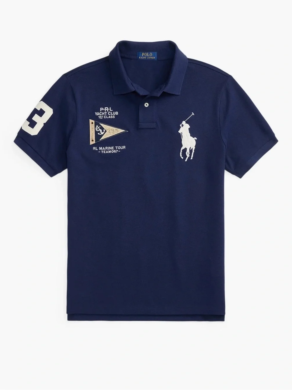 Polo Ralph Lauren Men`s Navy Blue Yacht Club Big Pony Polo Shirt ~ XLarge ~ NWT